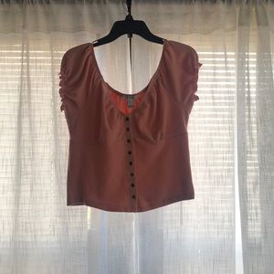 Pink ruffle crop top